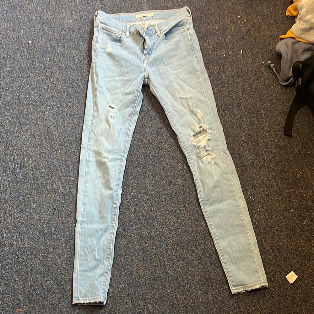 Light Blue Distressed Women's Jeans